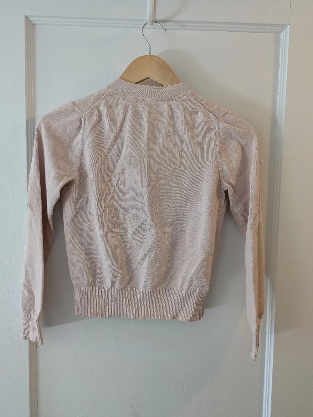 J.Crew Cardigan Sweater In Cotton Crepe, Shell Pink, XS